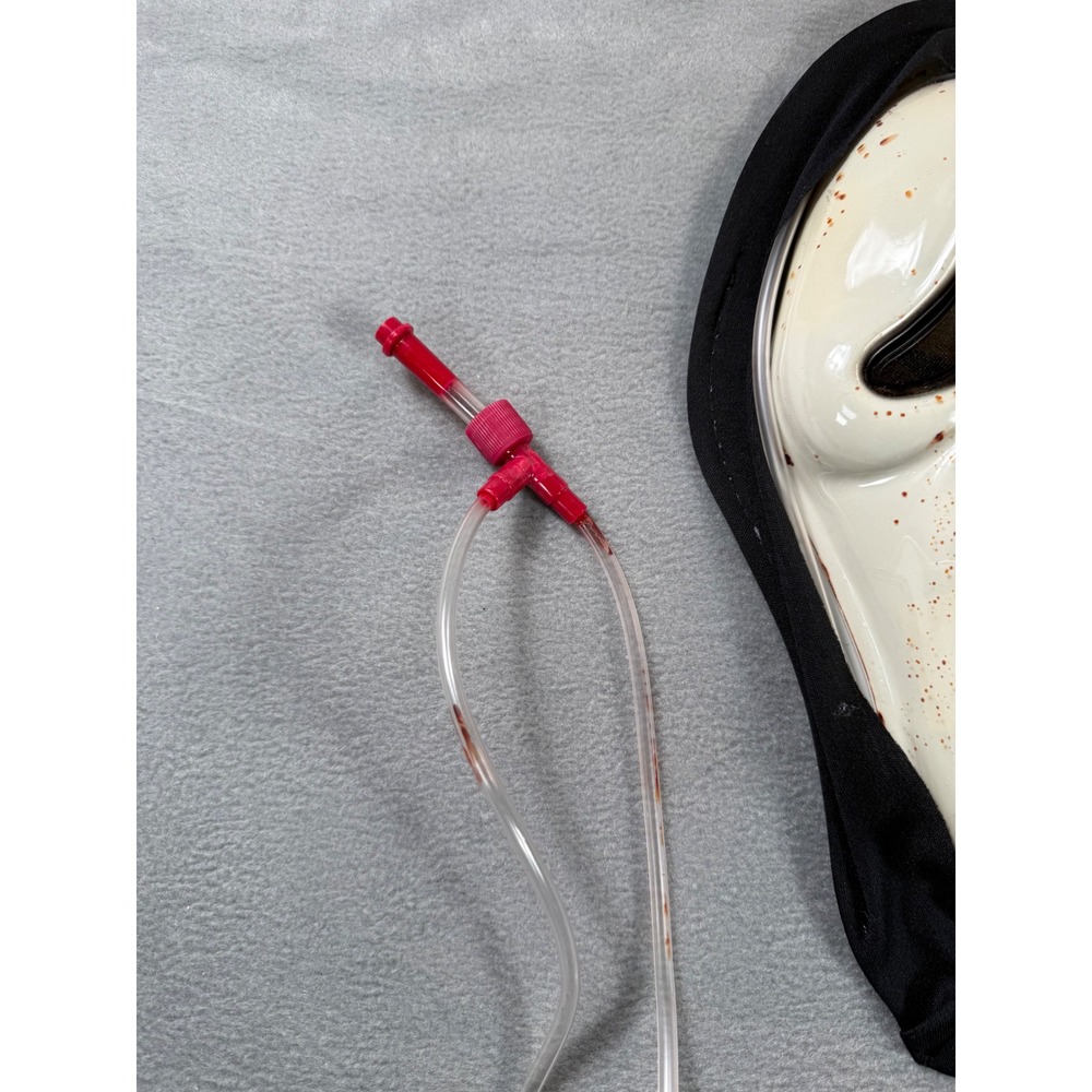 Bleeding Ghost Face Mask Scream Halloween Costume Prop Incomplete Heart Missing - Picture 3 of 5